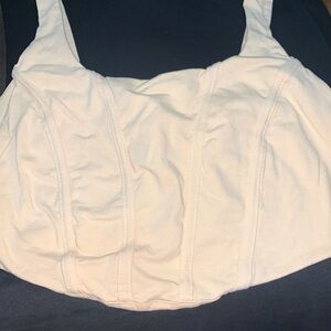 Yellow cropped corset top